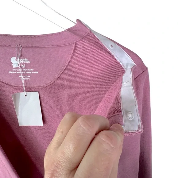 NWT Spoonie Threads French Terry Chemo Post-Surgery Access Wrap Top Women's M - Picture 9 of 14